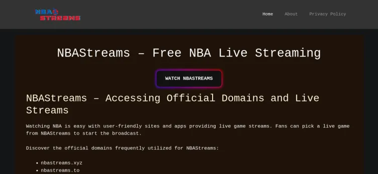 Screenshot NBAStreams