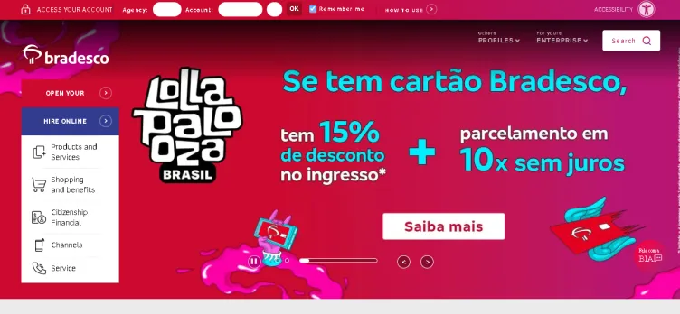 Screenshot Banco Bradesco