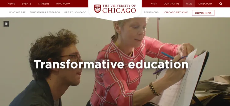 Screenshot University of Chicago