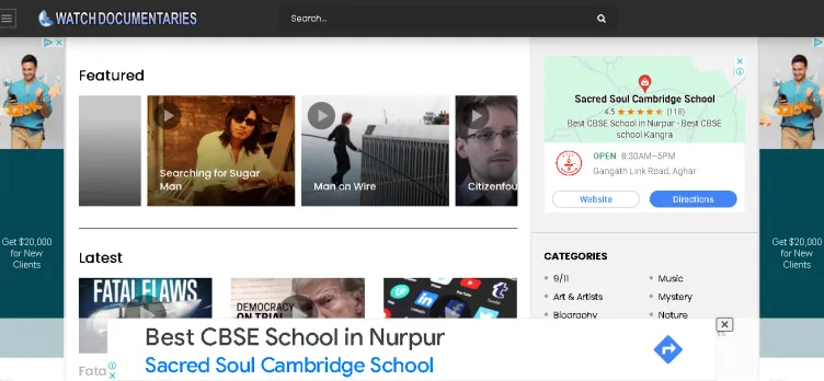 Screenshot WatchDocumentaries.com