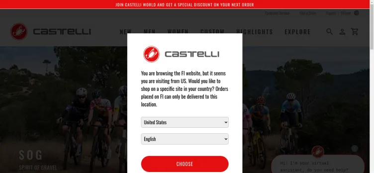 Screenshot Castelli Cycling