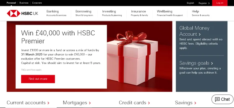 Screenshot HSBC UK