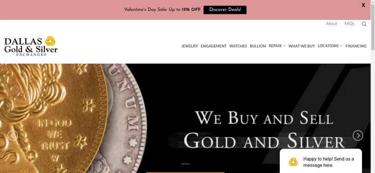 Screenshot Dallas Gold & Silver Exchange