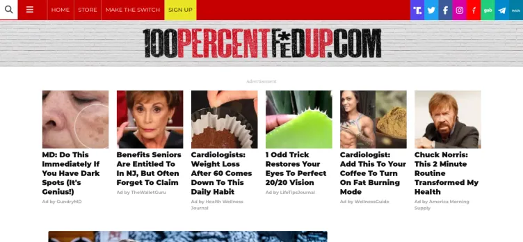 Screenshot 100PercentFedUp.com