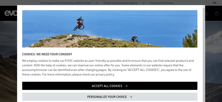 Screenshot EVOC Sports GmbH