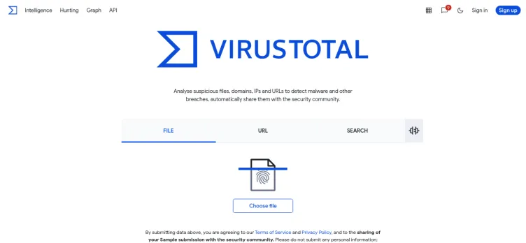 Screenshot VirusTotal