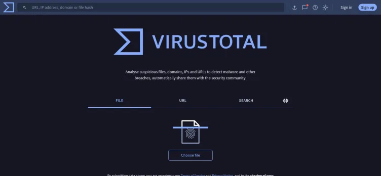 Screenshot VirusTotal