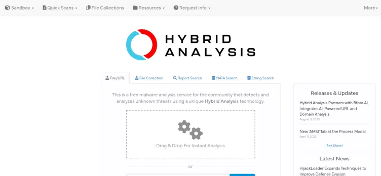 Screenshot Hybrid Analysis