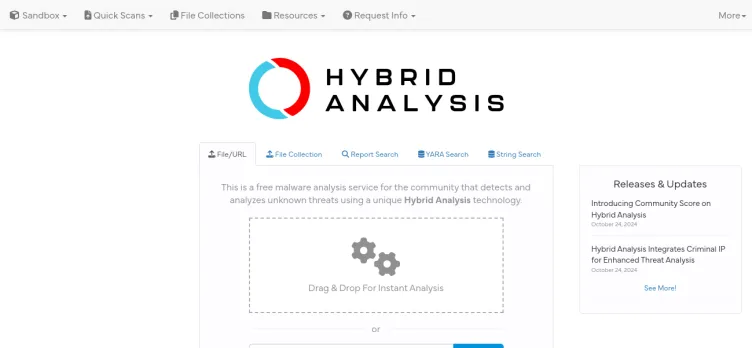 Screenshot Hybrid Analysis