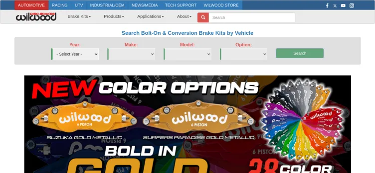 Screenshot Wilwood Disc Brakes