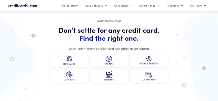 Screenshot CreditCards.com