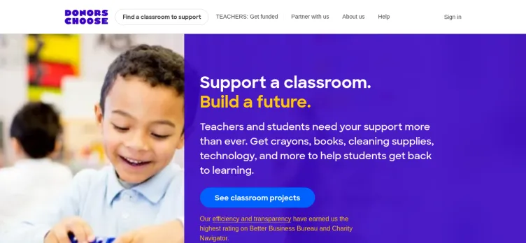 Screenshot DonorsChoose