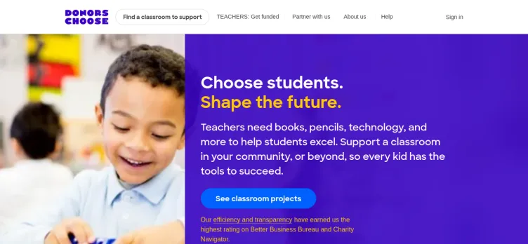 Screenshot DonorsChoose