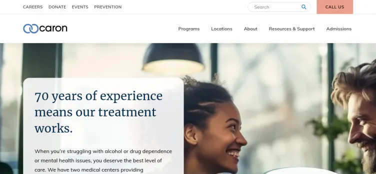 Screenshot Caron Treatment Centers