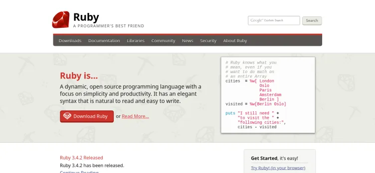 Screenshot Ruby Programming Language