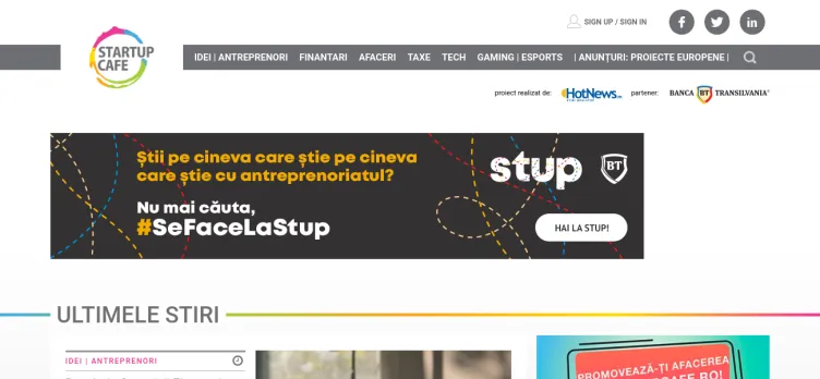 Screenshot StartupCafe.ro