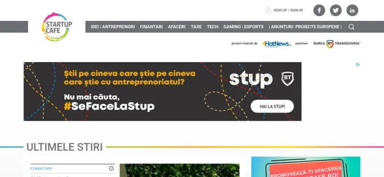 Screenshot StartupCafe.ro