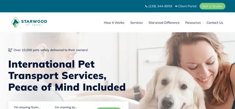 Screenshot StarwoodPet.com