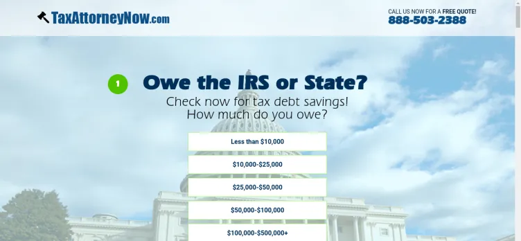 Screenshot Tax Attorney Now