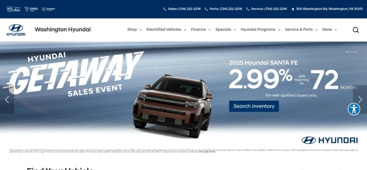 Screenshot Washington Hyundai