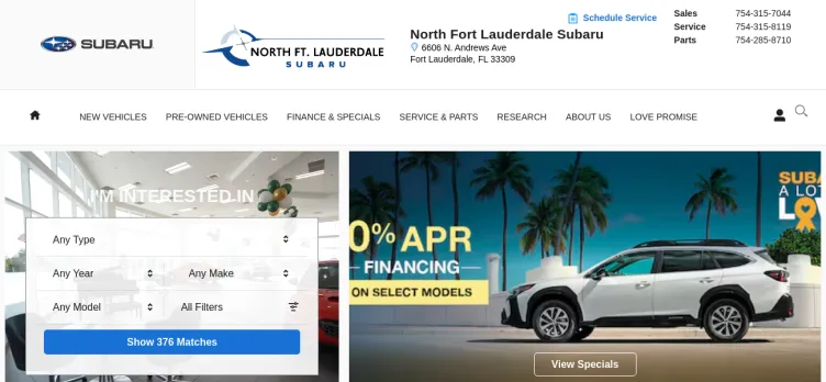 Screenshot North Fort Lauderdale Subaru