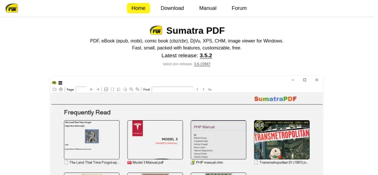 Screenshot Sumatra PDF