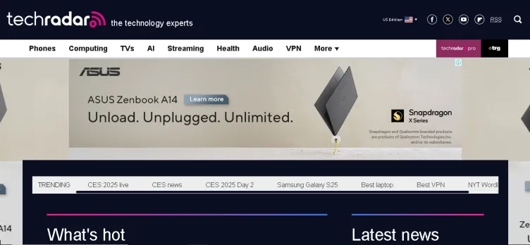 Screenshot TechRadar