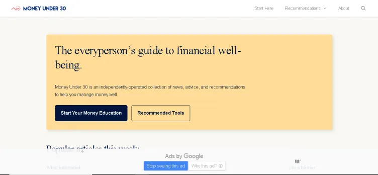 Screenshot Money Under 30