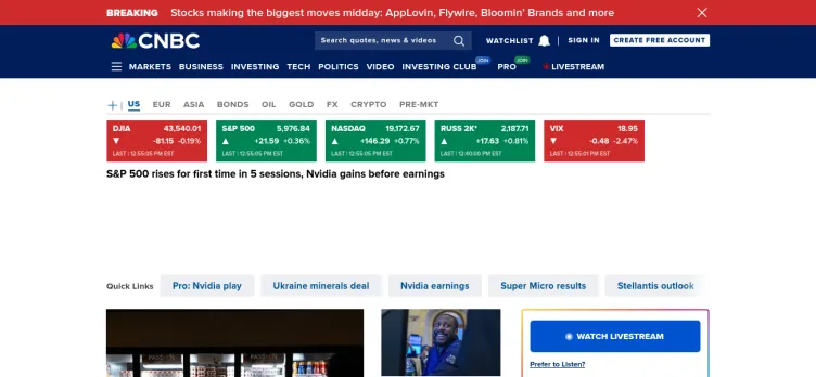 Screenshot CNBC