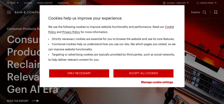 Screenshot Bain.com