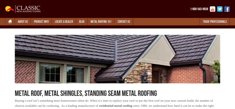Screenshot Classic Metal Roofing Systems