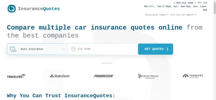 Screenshot InsuranceQuotes