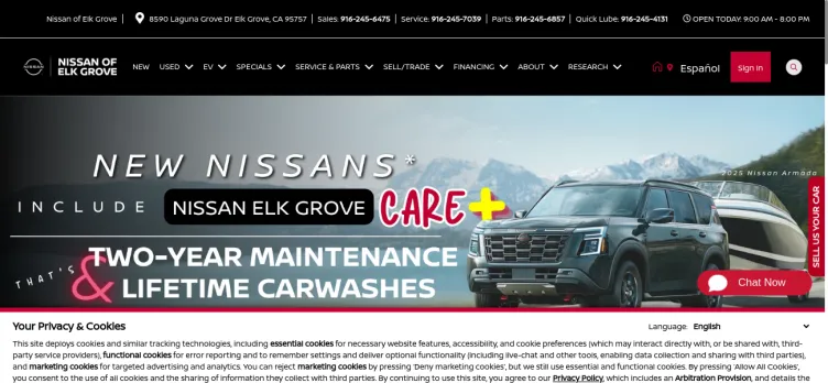 Screenshot Nissan of Elk Grove