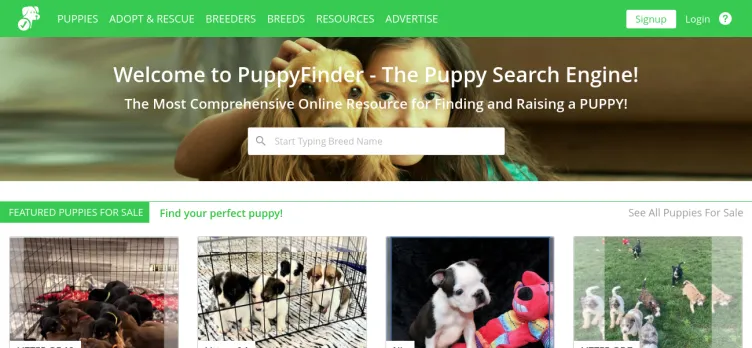 Screenshot PuppyFinder.com