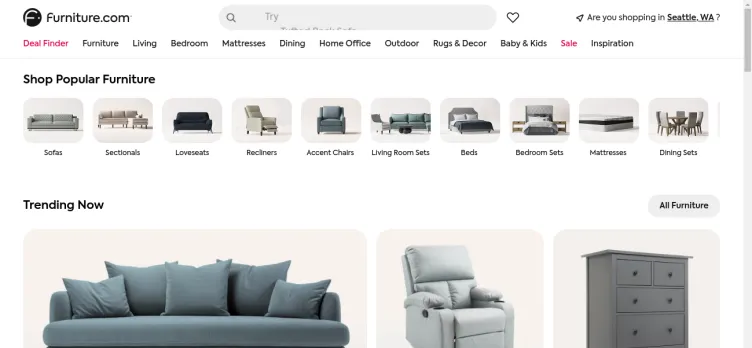 Screenshot Furniture.com