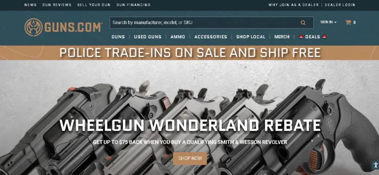 Screenshot Guns.com