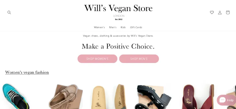 Screenshot Wills-Vegan-Shoes.com