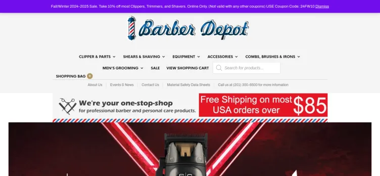 Screenshot BarberDepots.com