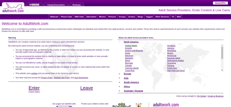 Screenshot AdultWork.com
