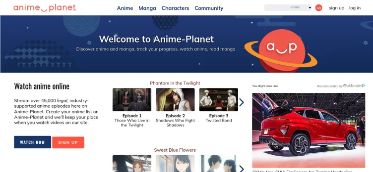 Screenshot Anime-Planet