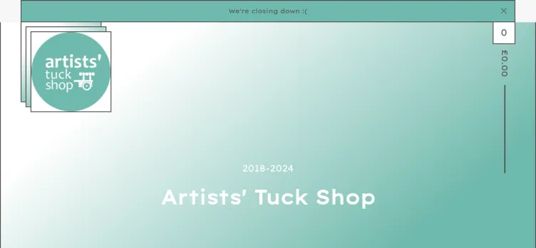 Screenshot ArtistsTuckShop.co.uk