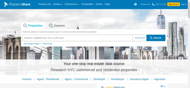 Screenshot PropertyShark