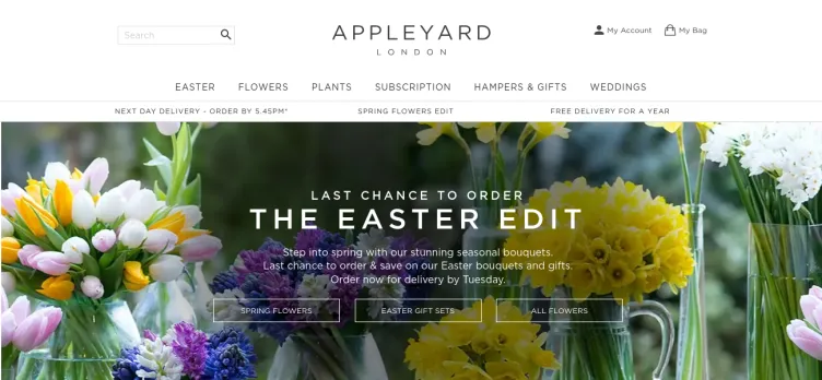 Screenshot AppleyardFlowers.com