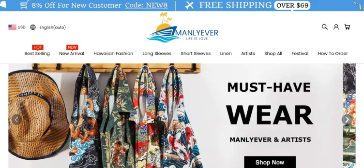 Screenshot www.manlyever.com