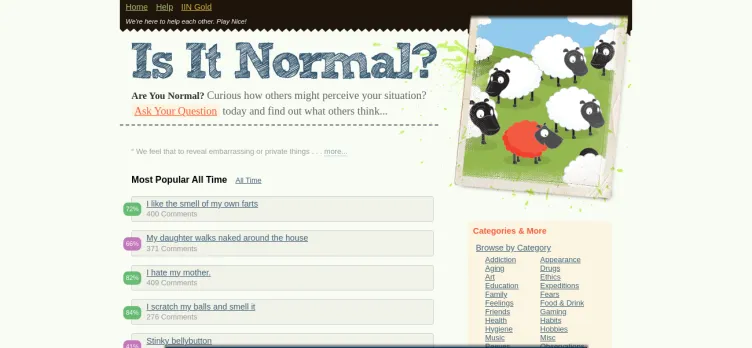 Screenshot IsItNormal.com