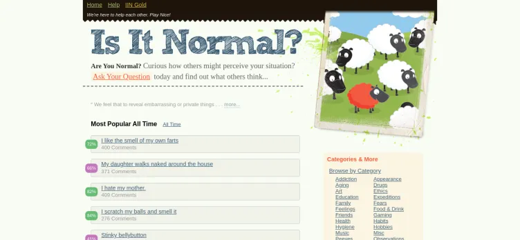 Screenshot IsItNormal.com