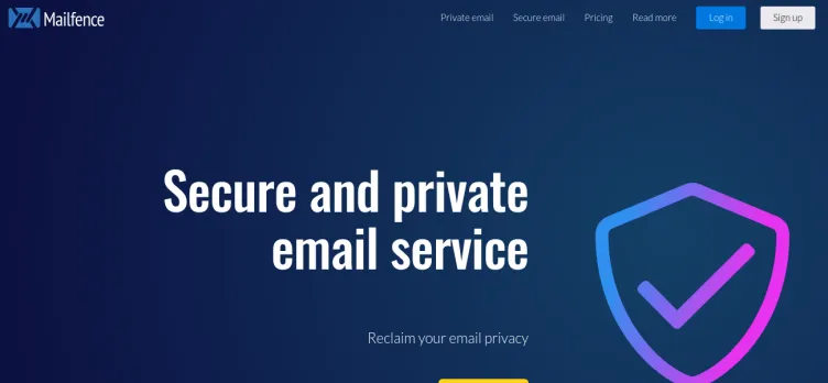 Screenshot Mailfence