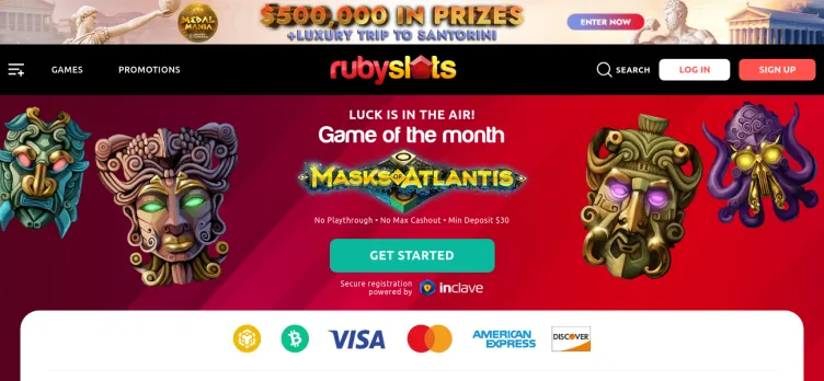 Screenshot RubySlots.com