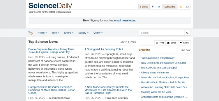 Screenshot ScienceDaily