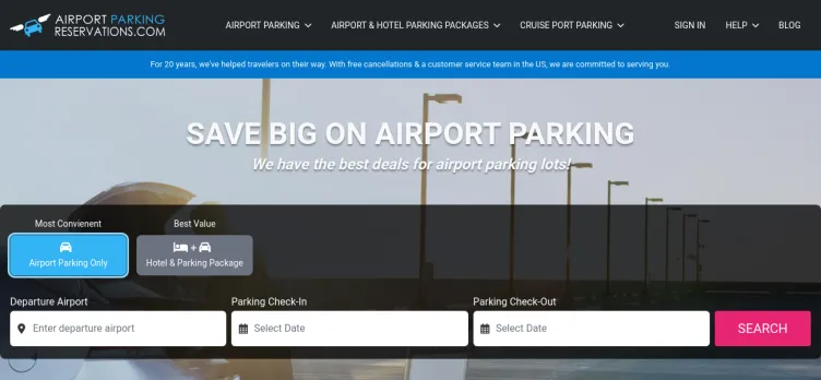 Screenshot Airport Parking Reservations